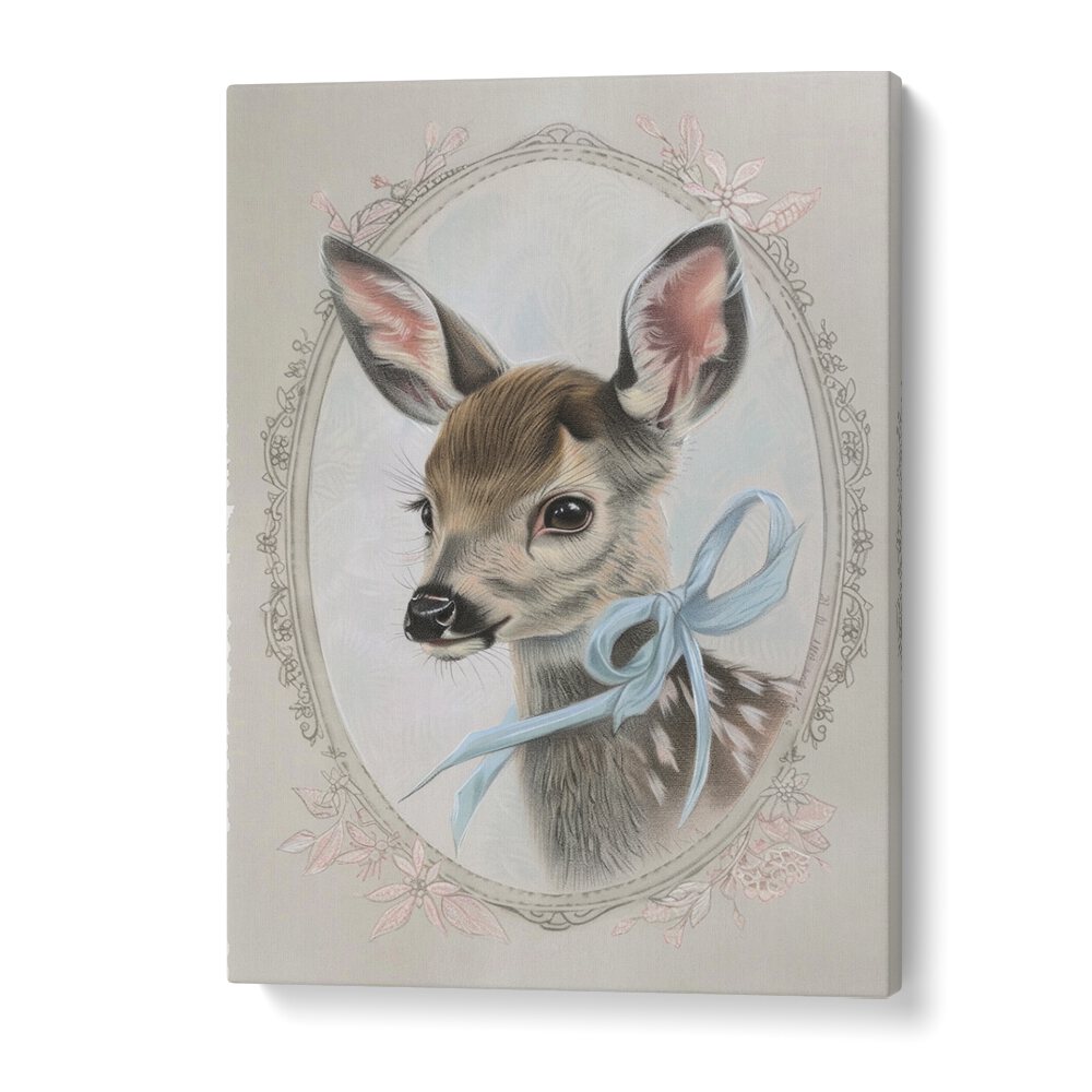 Vintage Fawn Kids Art Artwork in Gallery Wrap
