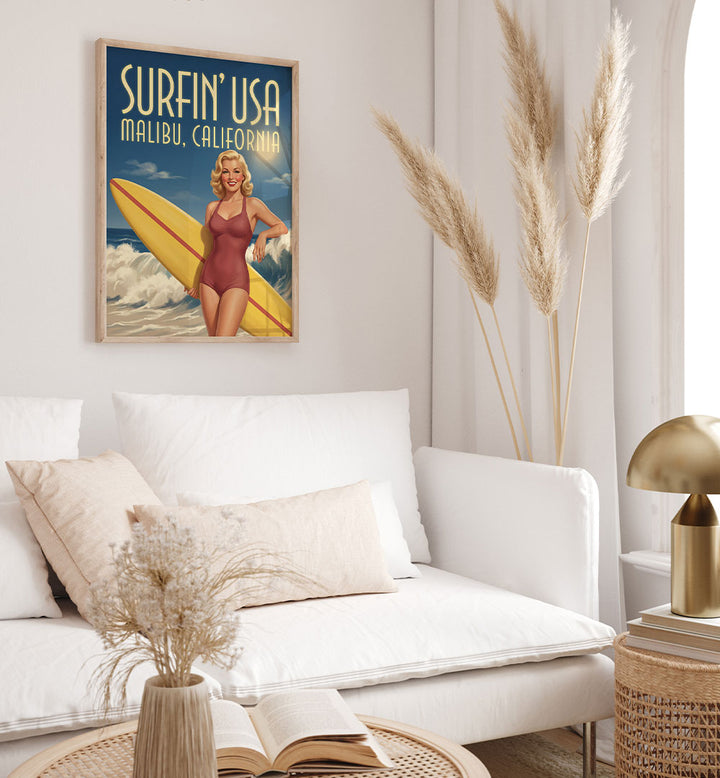 VINTAGE MALIBU SURFER GIRL