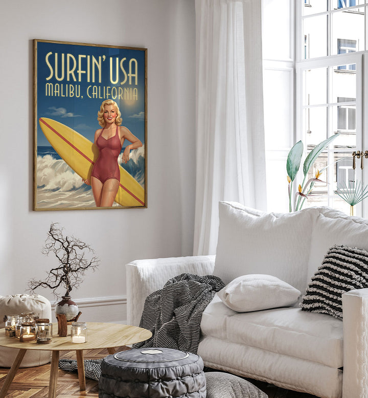 VINTAGE MALIBU SURFER GIRL