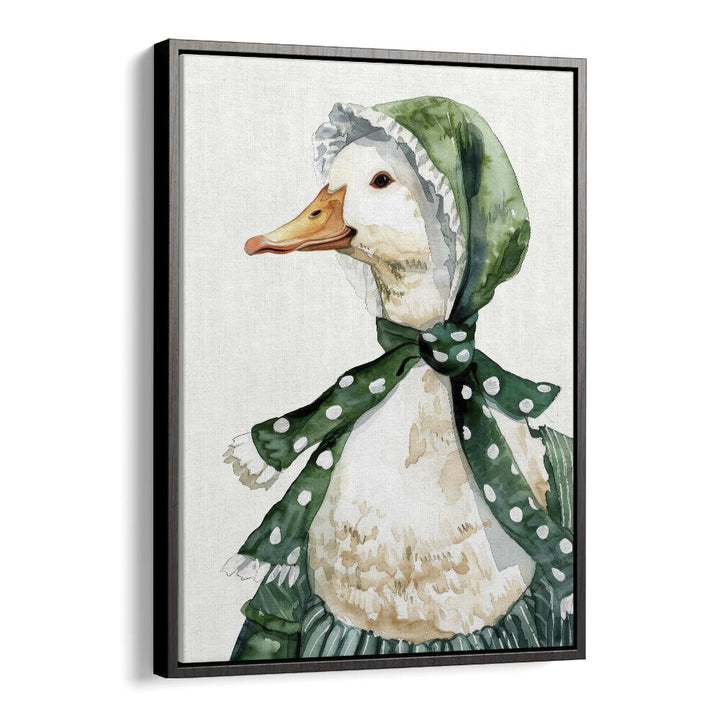 Vintage Swan Kids Art Artwork in Black Floater Frame
