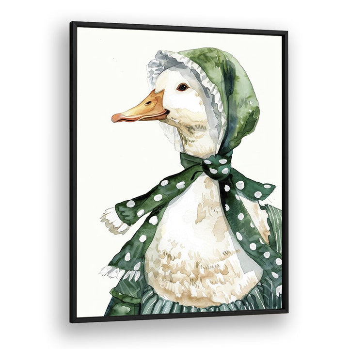 Vintage Swan Kids art Artwork in Black Plain Frame
