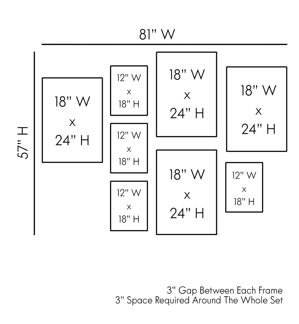 Stylish VINTAGE COCKTAIL LOUNGE GALLERY WALL layout for retro glam decor. Perfect for GALLERY WALLS & SETS.