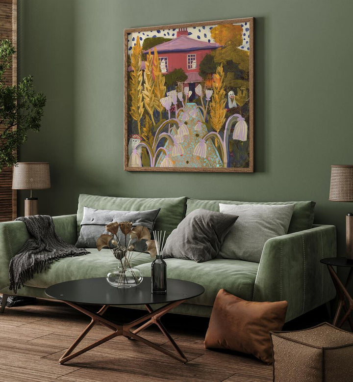 Vibrant GHOST FLOWER GARDEN, LANDSCAPE PAINTINGS by Eleanor Baker enhances your space with enchanting allure.