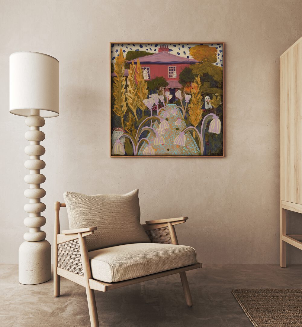Enchanting GHOST FLOWER GARDEN, LANDSCAPE PAINTINGS elevating any space with vibrant artistry by Eleanor Baker.
