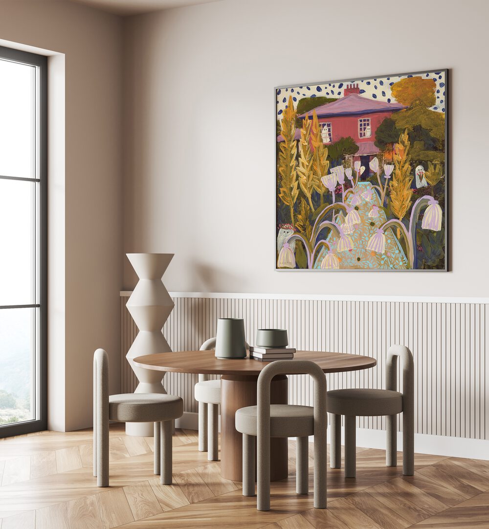 Enchanting GHOST FLOWER GARDEN, LANDSCAPE PAINTINGS by Eleanor Baker, enhancing any room's atmosphere beautifully.