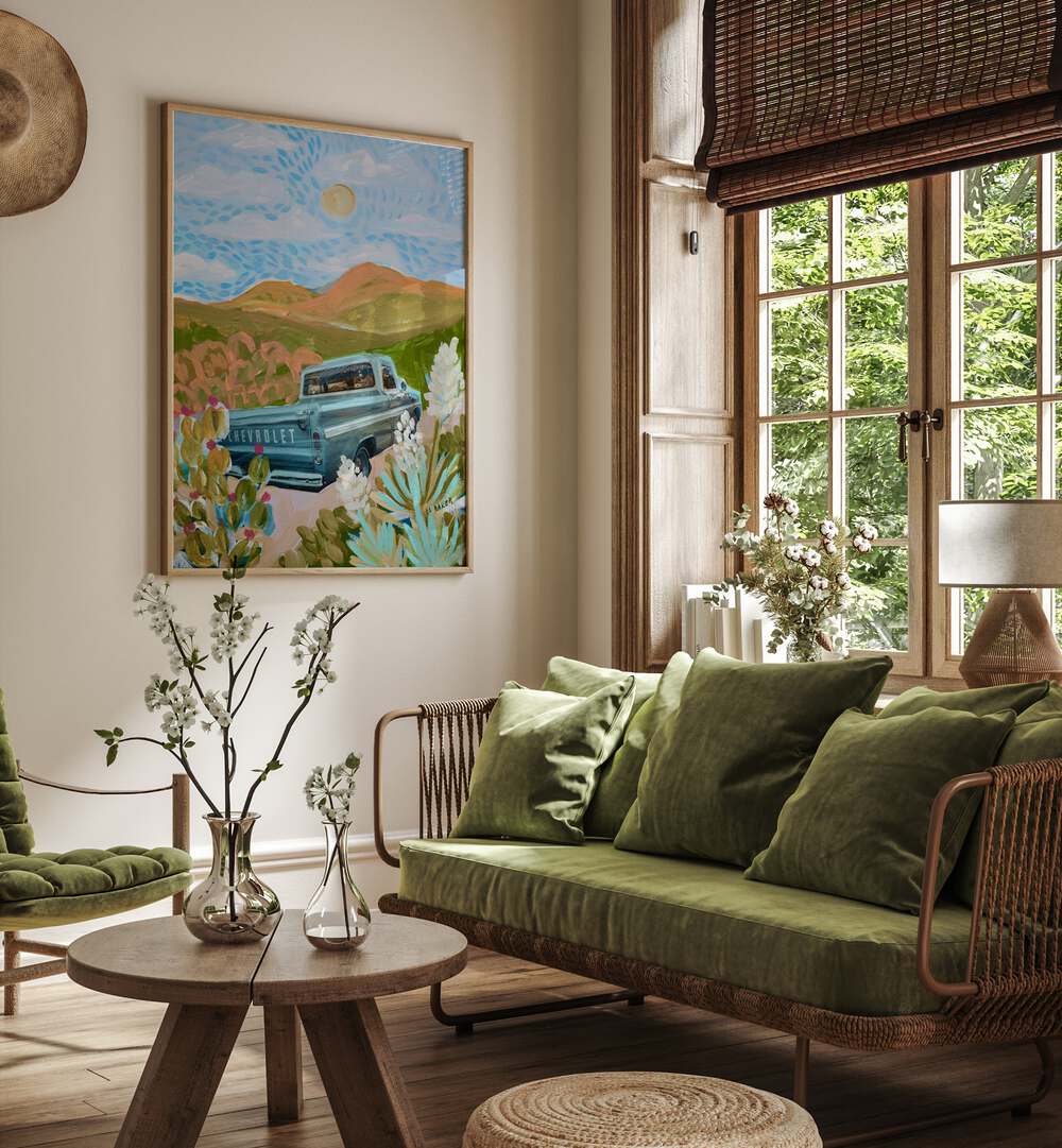 VINTAGE TRUCK , LANDSCAPE PAINTINGS