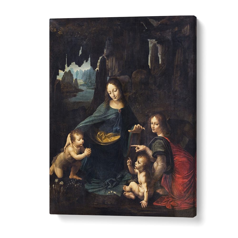 Virgin With The Rocks Leonardo Da Vinci art painting Artwork in Gallery Wrap