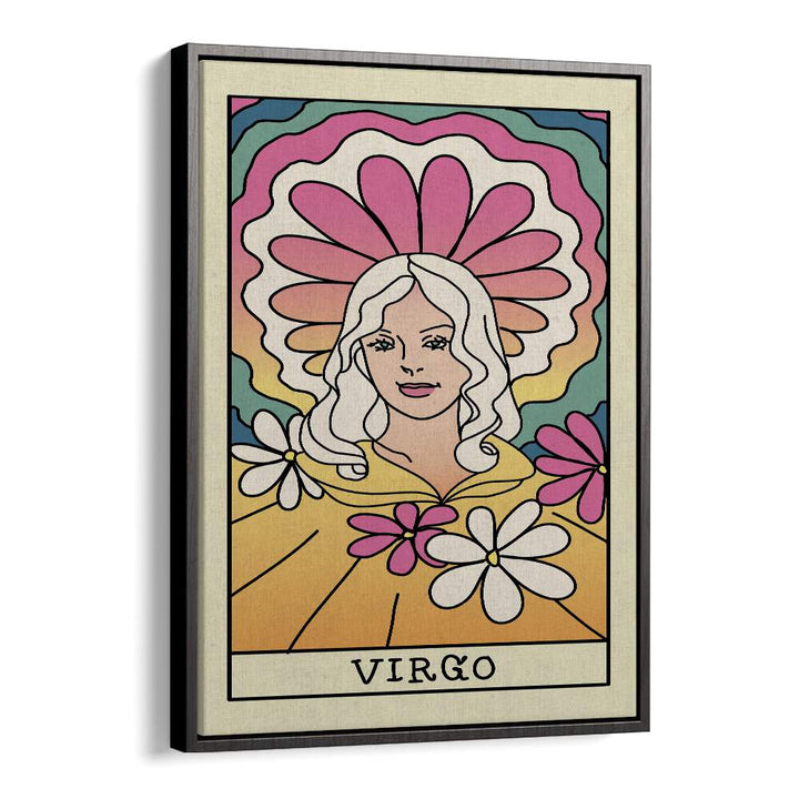 Virgo Zodiac & Tarot Art Artwork in Black Floater Frame