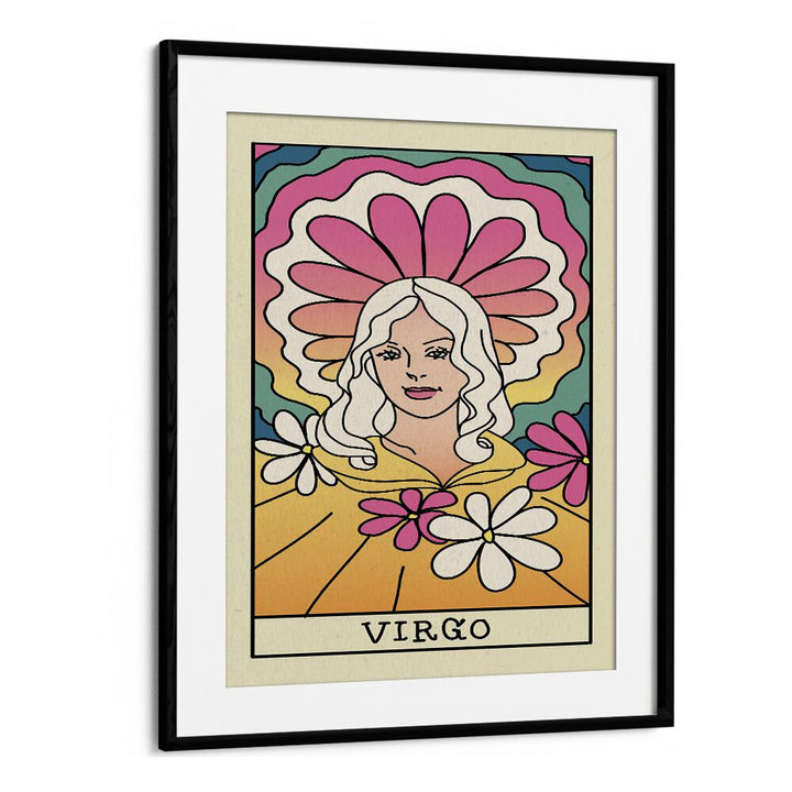 Virgo Zodiac & Tarot Art Artwork in Black Frame With Mount