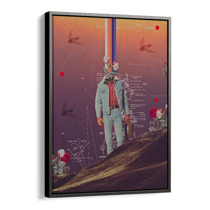 Vision In Space   Surreal Painting Artwork in Black Floater Frame