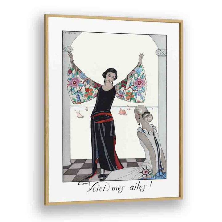 Voici Mes Ailes - 1923 George Barbier art painting Artwork in Oak Wood Plain Frame