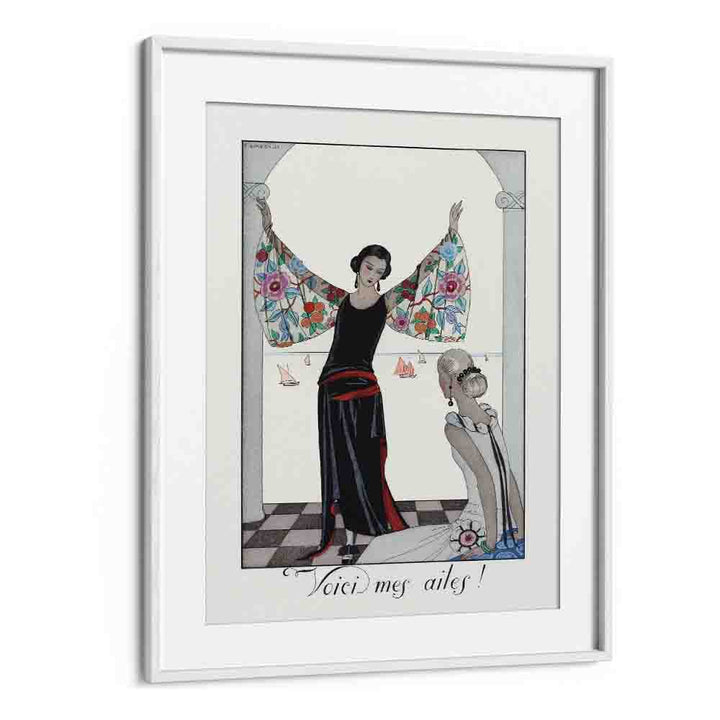 Voici Mes Ailes - 1923 George Barbier art painting Artwork in White frame With Mount