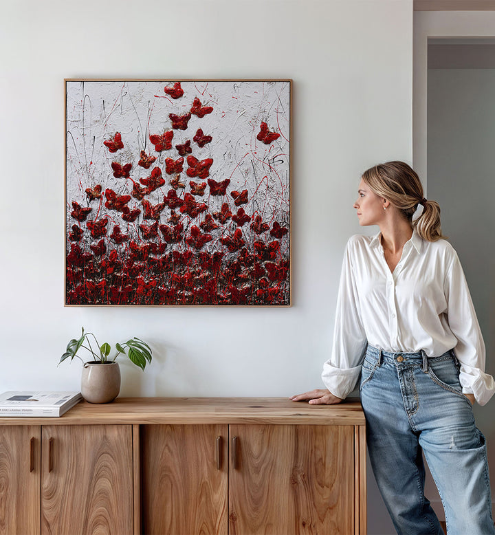 VOLANO FARFALLE , FLORAL FLOWER PAINTINGS