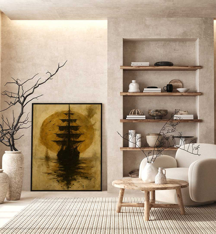 VOYAGE AT DUSK , EXPRESSIONISM PAINTINGS