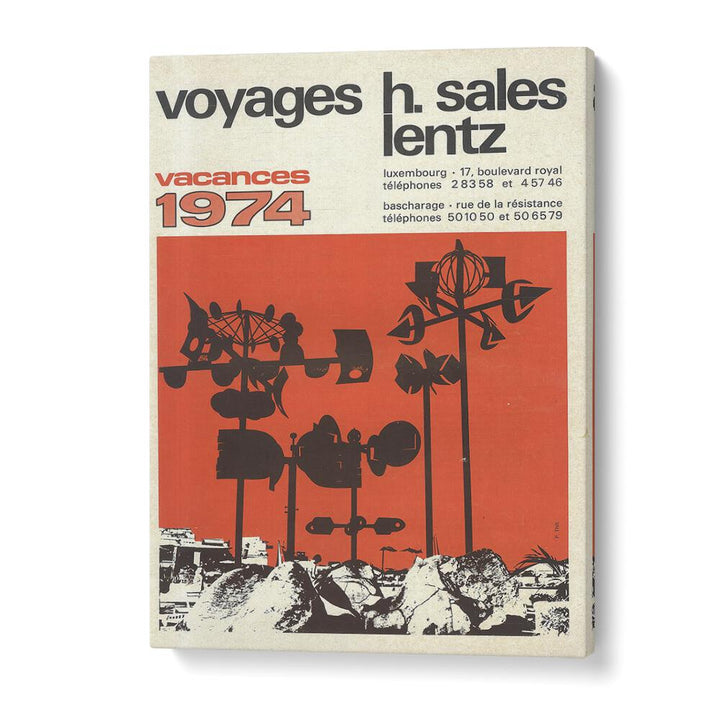 Vacances-1974 Retro Vintage Travel Travel Posters in Gallery Wrap