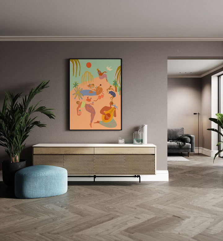 Colorful wall art titled "VACATION, PORTRAITS" by Arty Guava enhancing modern living spaces with creativity.