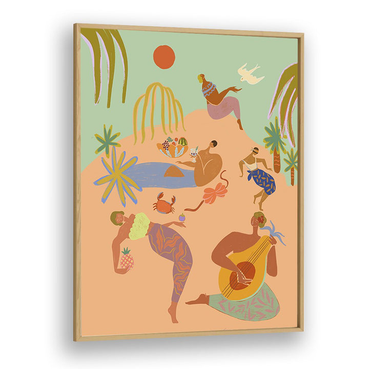 Colorful wall art print titled "VACATION, PORTRAITS" by Arty Guava, capturing serene beach vibes and creativity.