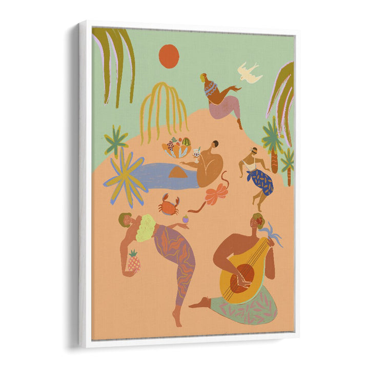 Vibrant "Vacation" wall art by Arty Guava, featuring lively scenes of relaxation and adventure, perfect for your decor.