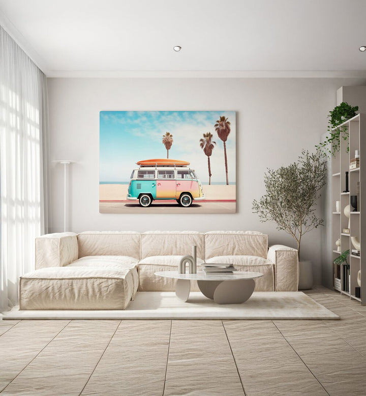 VAN ON THE BEACH , CAR POSTERS