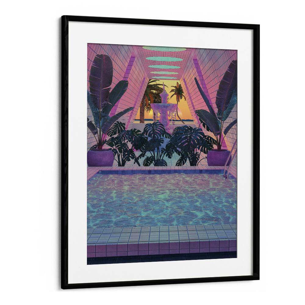 Vapor Pool III By Cosmo Zach Surreal Art Prints in Black Frame With Mount