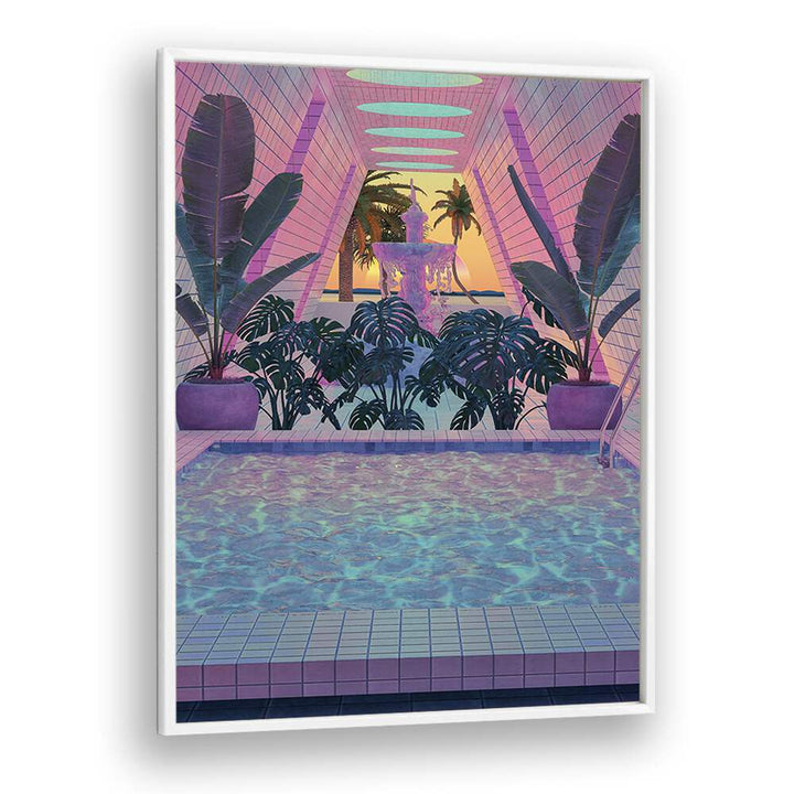 Vapor Pool III By Cosmo Zach Surreal Art Prints in White Plain Frame