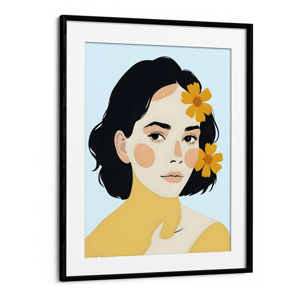 Variegated Human By Uma Gokhale Art Prints in Black Frame With Mount