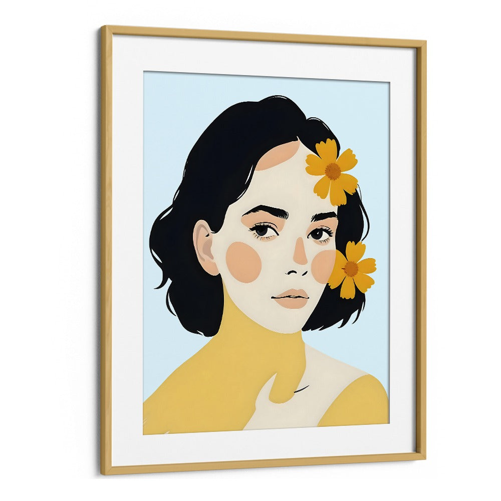 Variegated Human By Uma Gokhale Art Prints in Oak Wood Frame With Mount