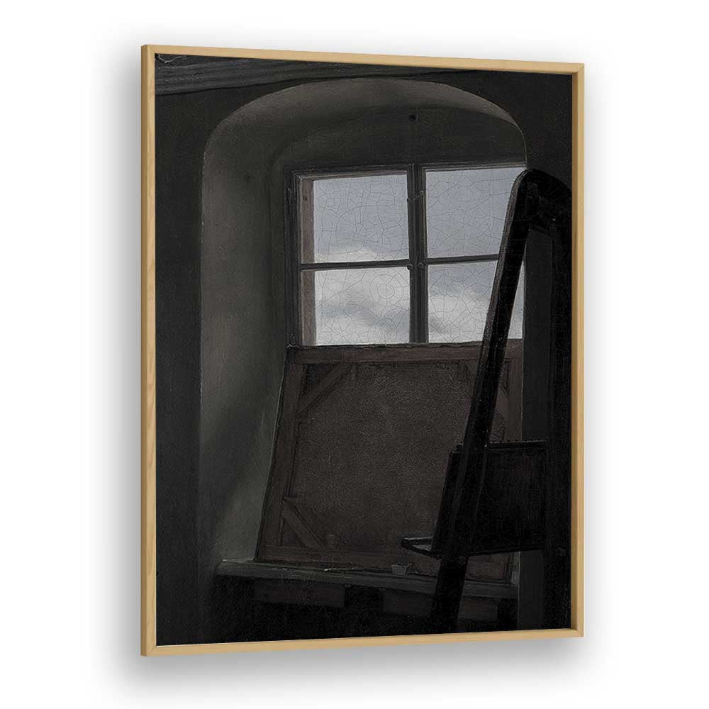 Veiled View Gothic Wall Art Prints in Oak Wood Plain Frame