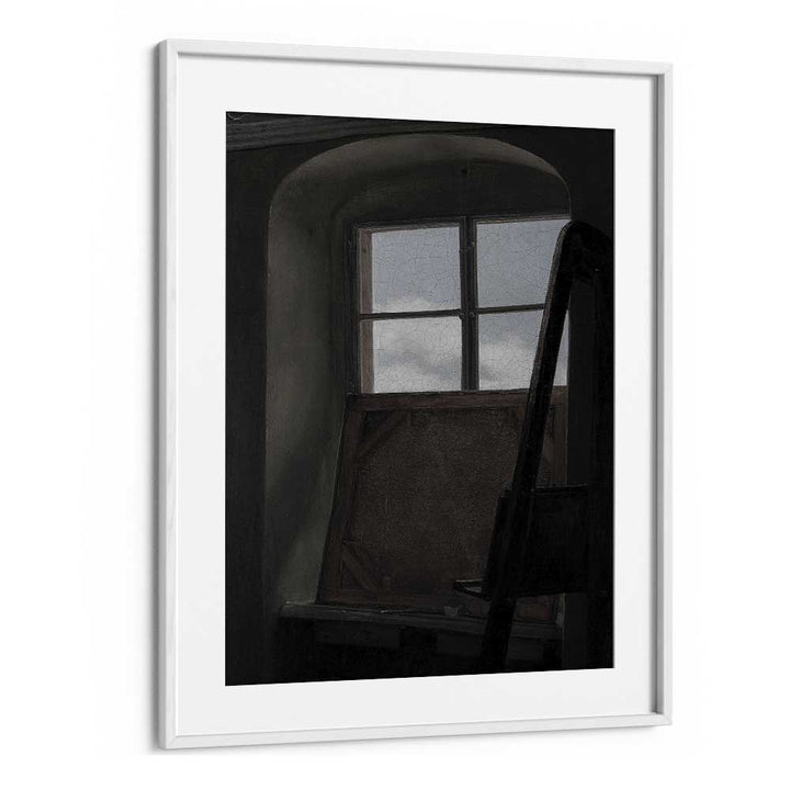 Veiled View Gothic Wall Art Prints in White Frame With Mount