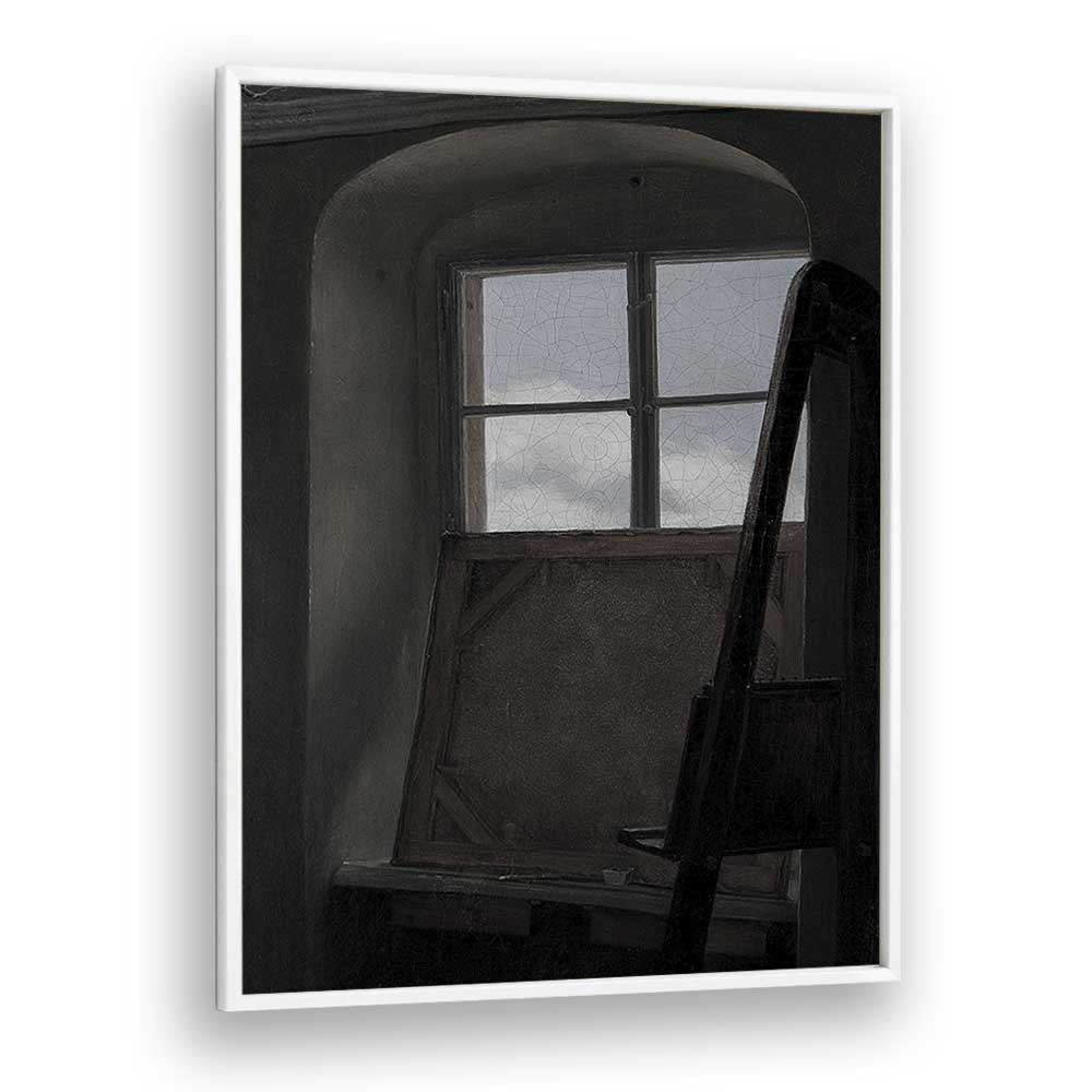 Veiled View Gothic Wall Art Prints in White Plain Frame