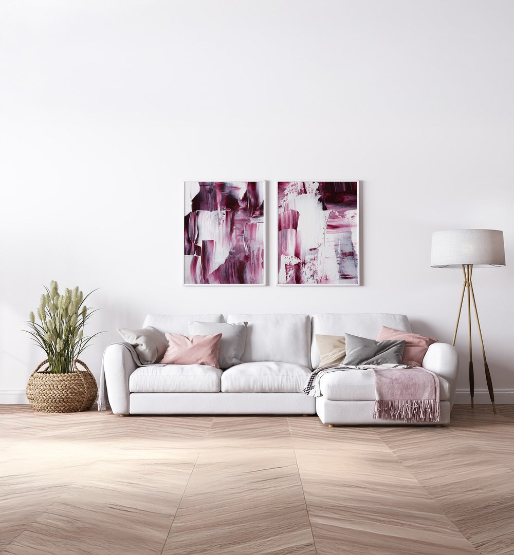 VELVET HUES SET , SET OF 2 PAINTINGS