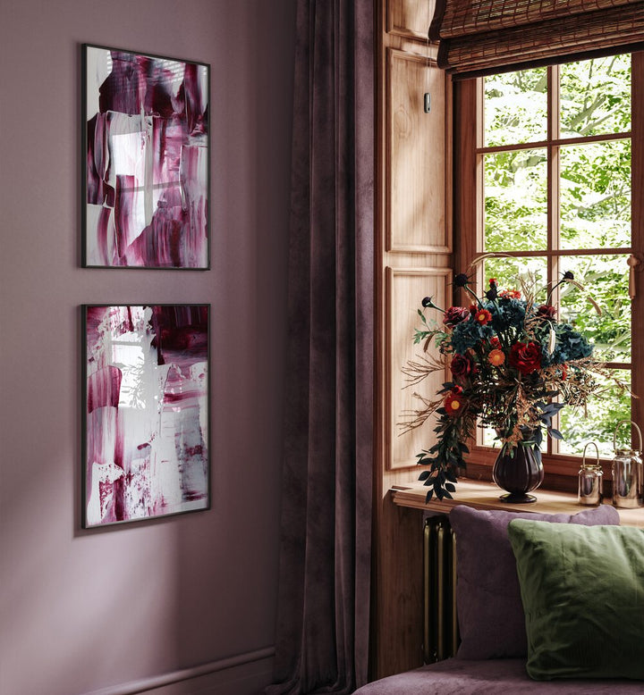 VELVET HUES SET , SET OF 2 PAINTINGS