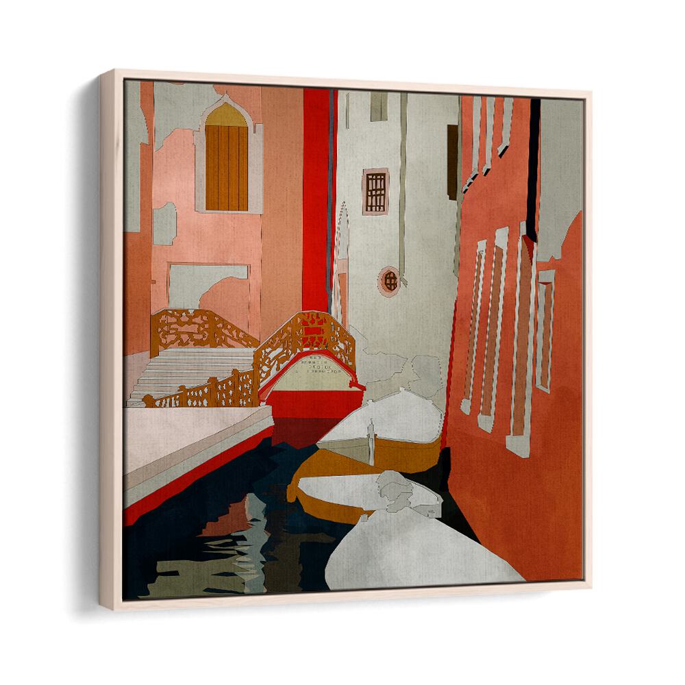 Venedig II By Ana Rut Bre Landscape Art Prints in Oak Wood Floater Frame