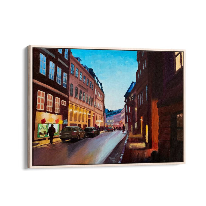 Vestergade By Key And Sea Creative Travel Art Prints in Oak Wood Floater Frame