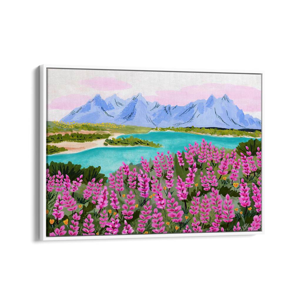 Vestrahorn By Sarah Gesek Landscape Art Prints in White Floater Frame