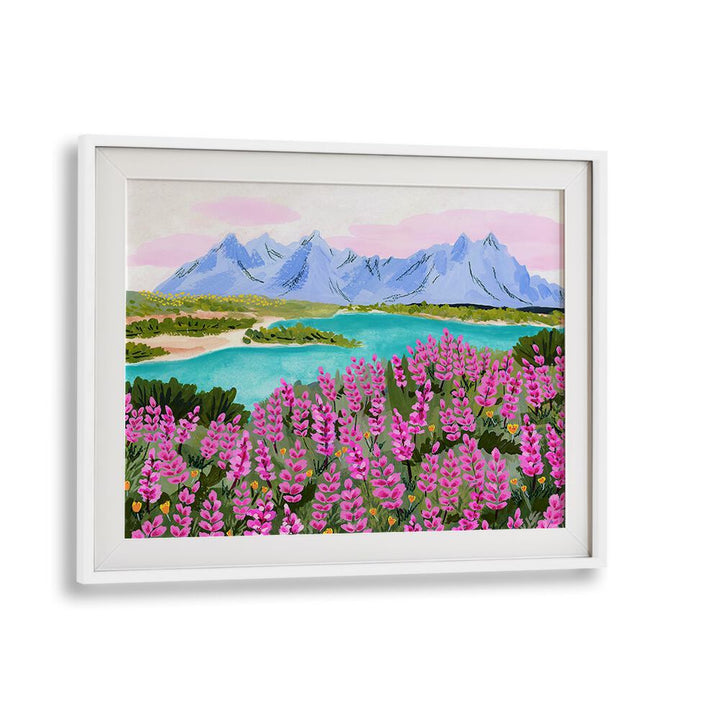 Vestrahorn By Sarah Gesek Landscape Art Prints in White Frame With Mount