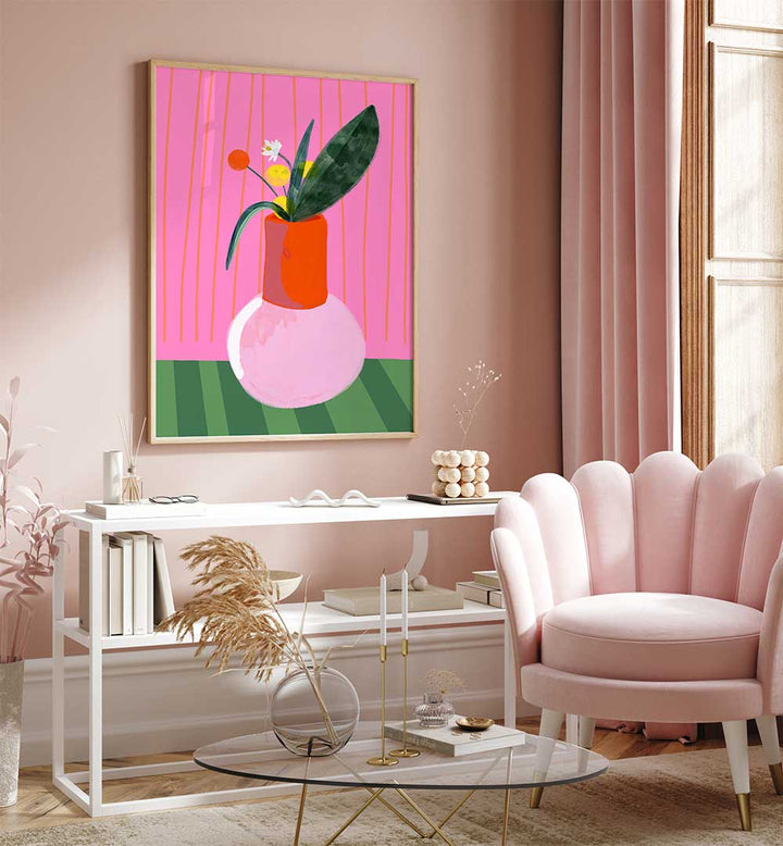 VIBRANT VASE DISPLAY , FLORAL FLOWER PAINTINGS