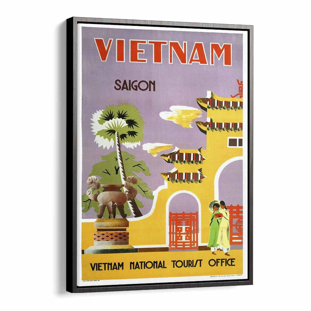 Vietnam National Tourist Office  Vintage Travel Posters in Black Floater Frame