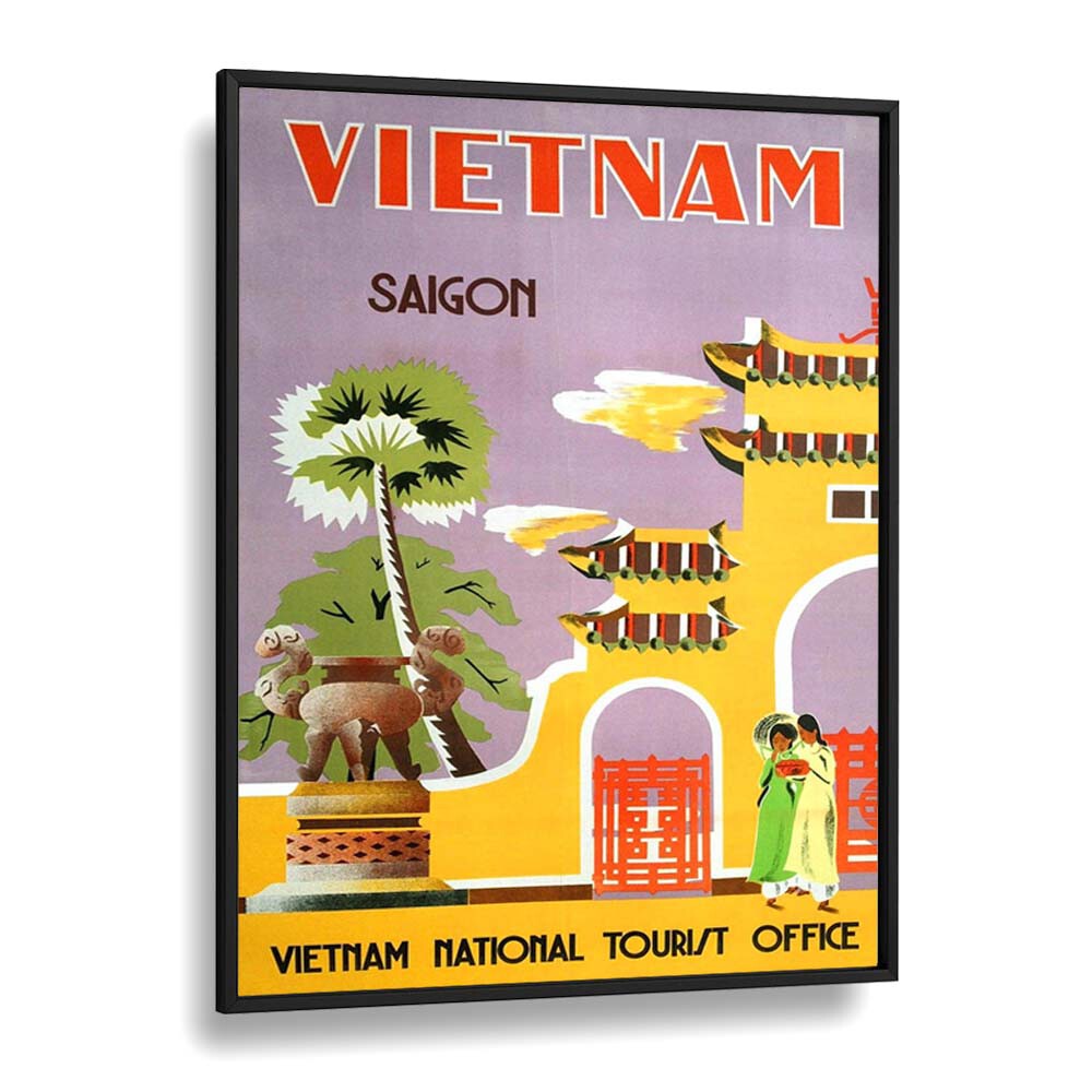 Vietnam National Tourist Office  Vintage Travel Posters in Black Plain Frame