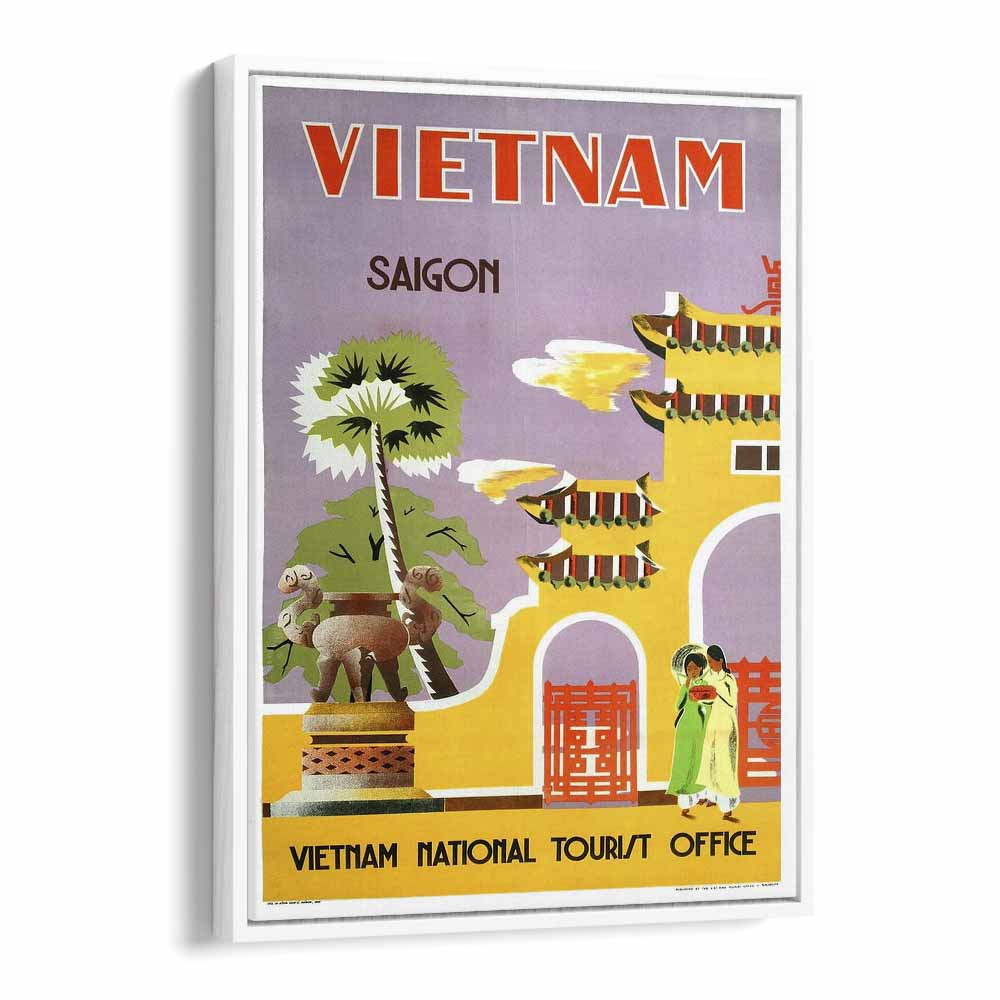 Vietnam National Tourist Office  Vintage Travel Posters in White Floater Frame