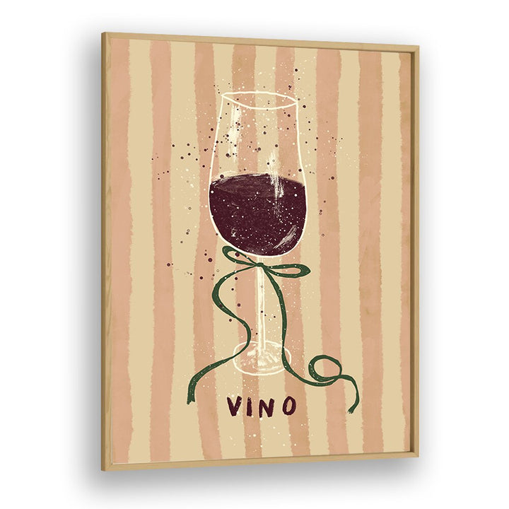 Vino by Studio Dolci Kitchen Posters in Oak Wood Plain Frame