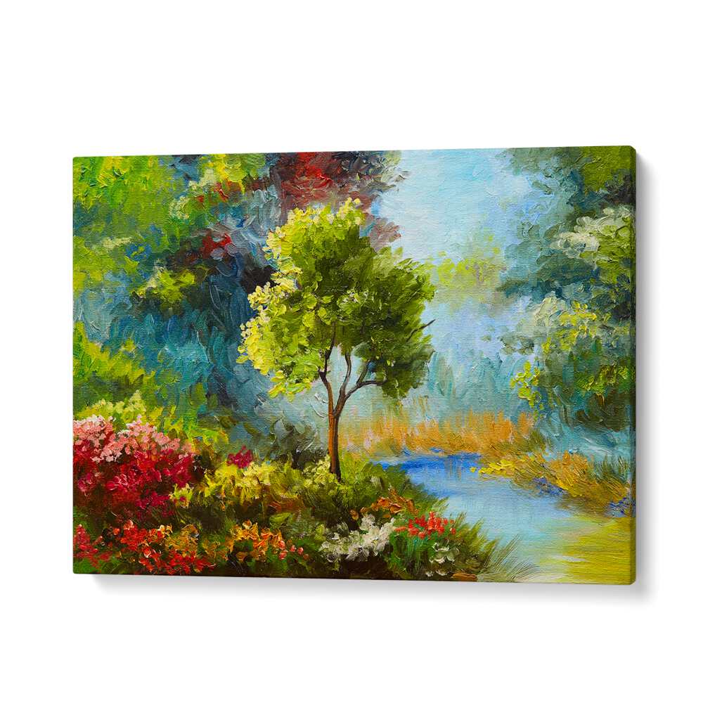VINTAGE FOREST PAINTING showcases vibrant colors and serene landscapes, perfect for fans of VINTAGE EUROPEAN PAINTINGS.