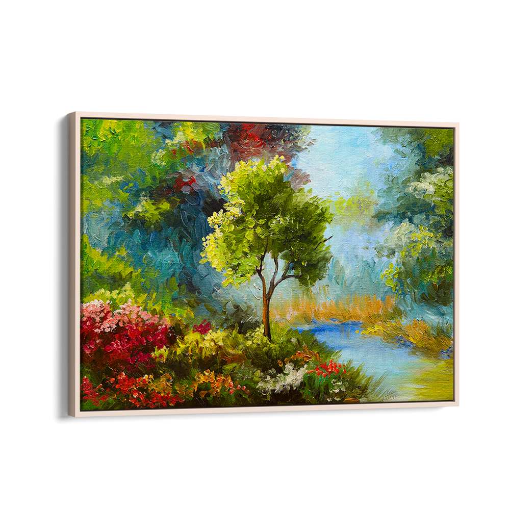 VINTAGE FOREST PAINTING showcases vibrant colors and serene landscapes, perfect for fans of VINTAGE EUROPEAN PAINTINGS.