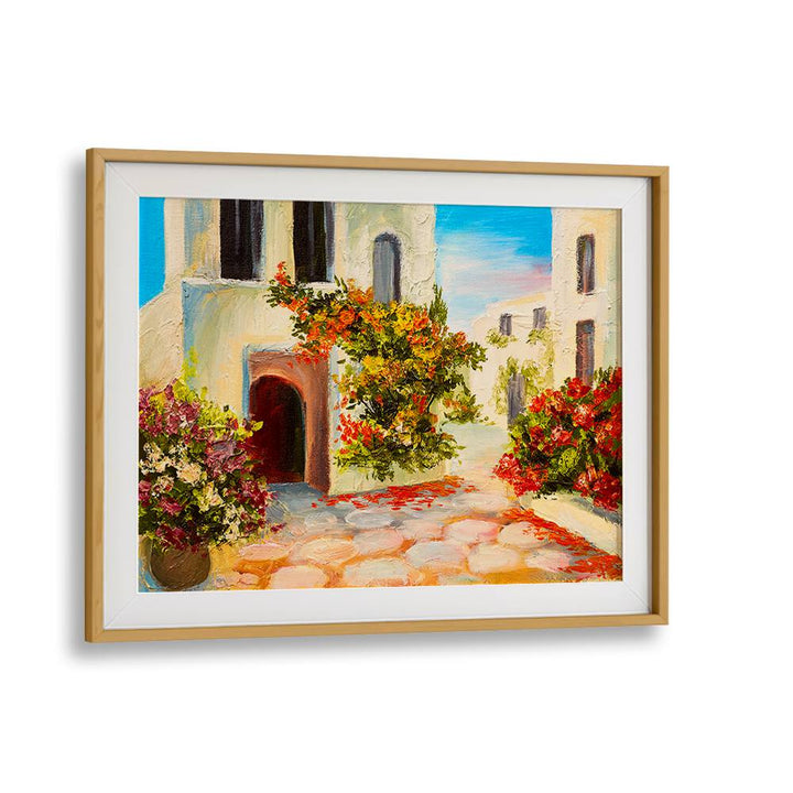 Vintage Stones and Flowers Vintage European Paintings in Oak Wood Frame With Mount