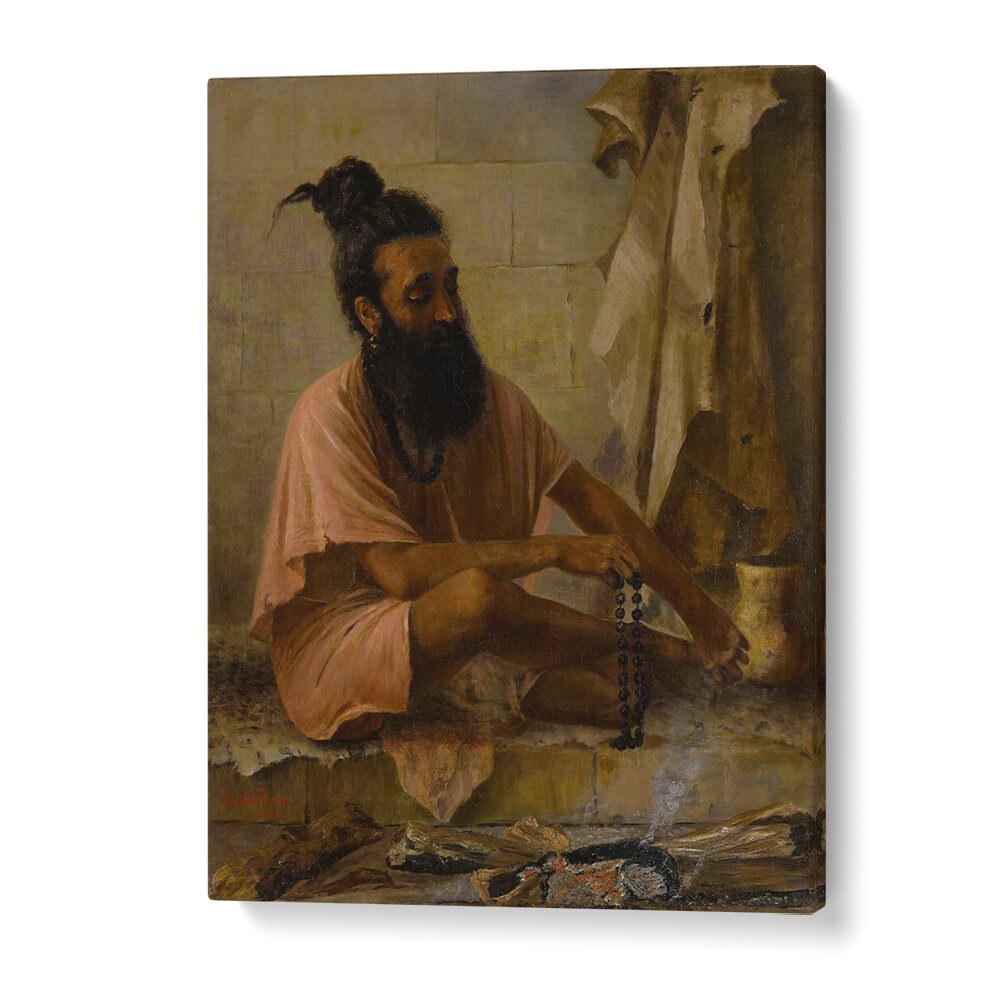 Vishvamitra Meditation By Raja Ravi Varma Indian Paintings in Gallery Wrap