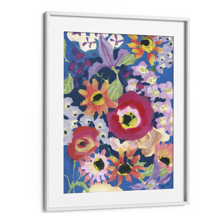 Viva Magenta Poppy By Ania Zwara Botanical Art Prints Floral Paintings in White Frame With Mount