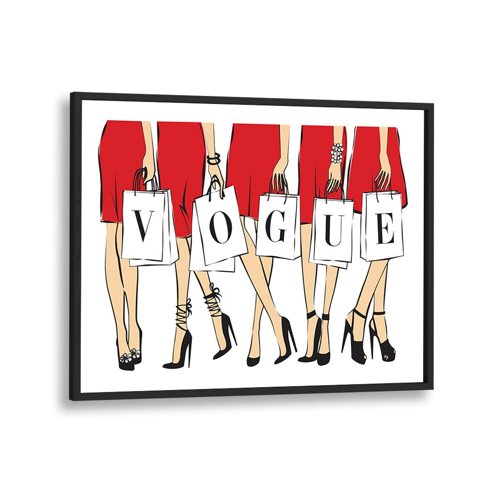 Vogue Girls by Martina Fashion Paintings Fashion Posters in Black Plain Frame