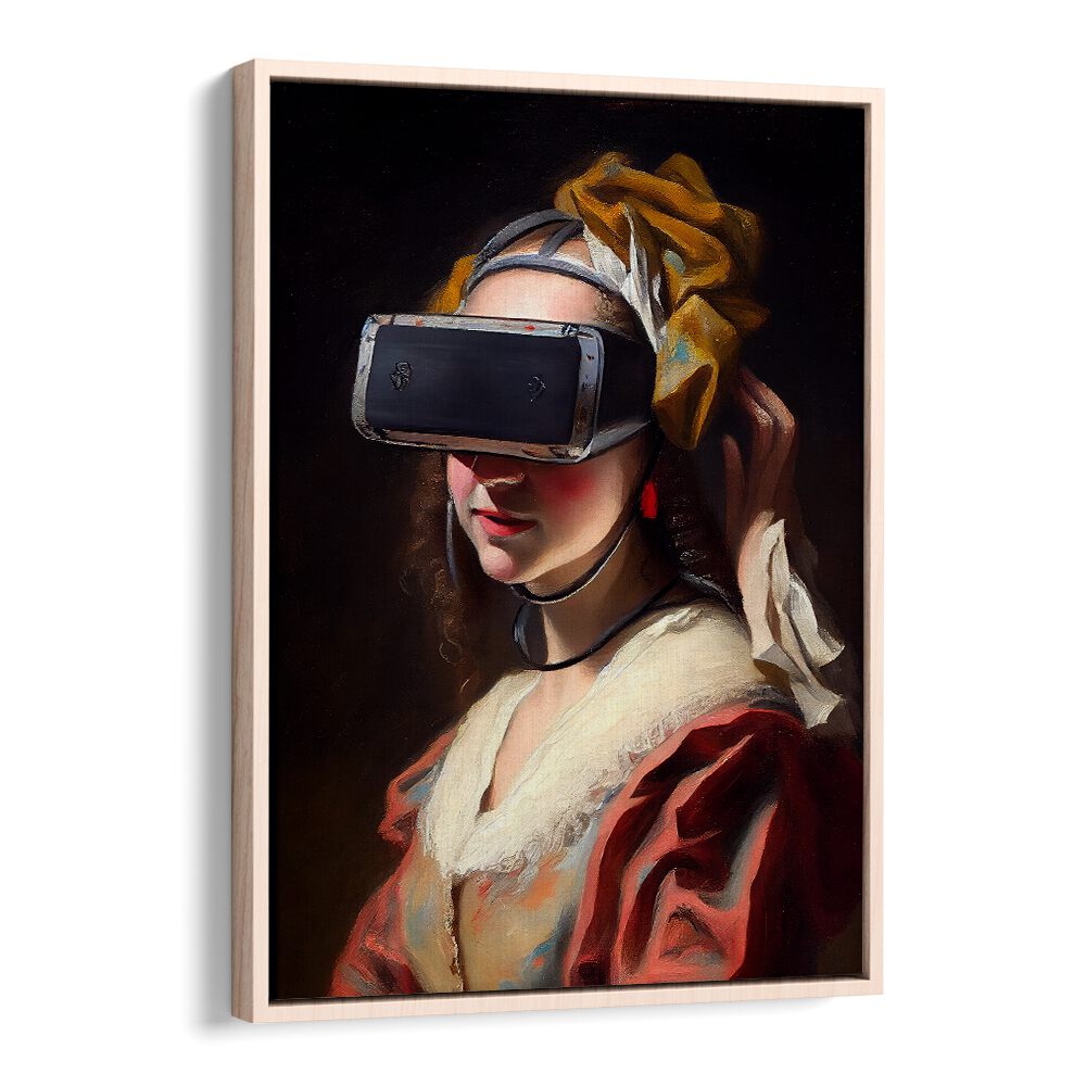 Vr Experience Altered Art Prints in Oak Wood Floater Frame