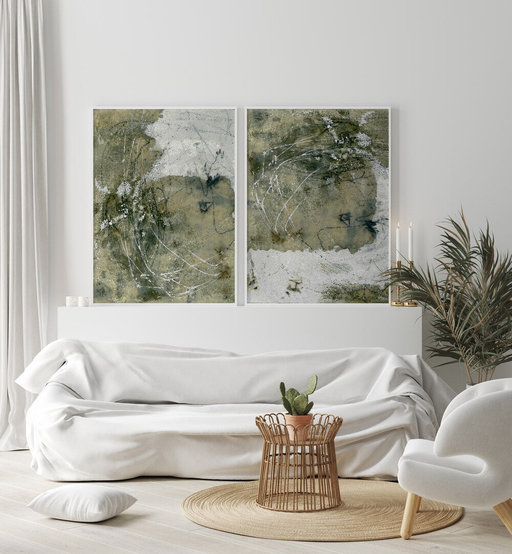 WABI-SABI SET, SET OF 2 PAINTINGS showcasing abstract beauty, perfect for enhancing your home decor.