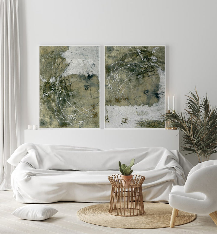 WABI-SABI SET, SET OF 2 PAINTINGS showcasing abstract beauty, perfect for enhancing your home decor.